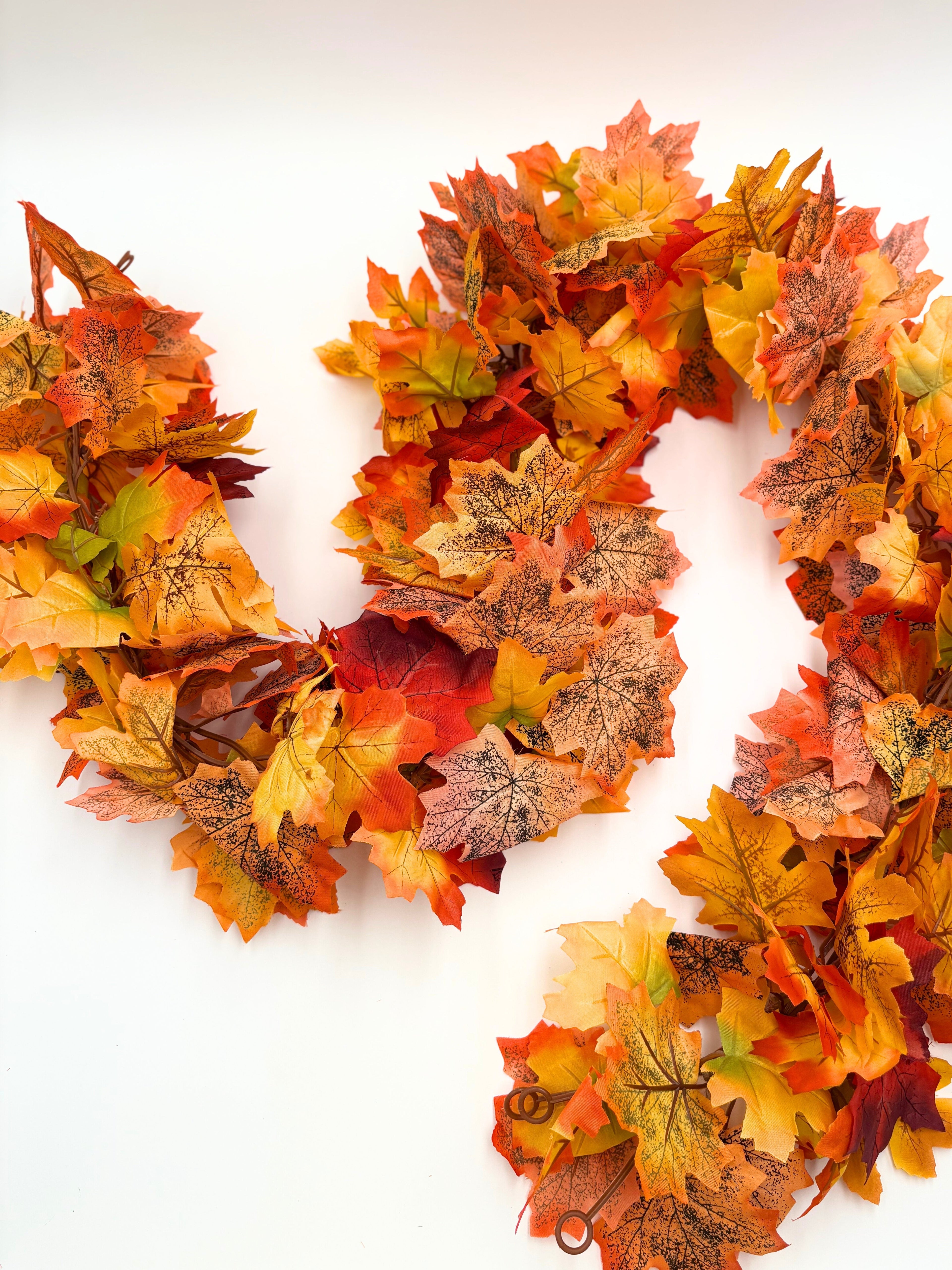 Artificial Orange Maple Leaf Garland