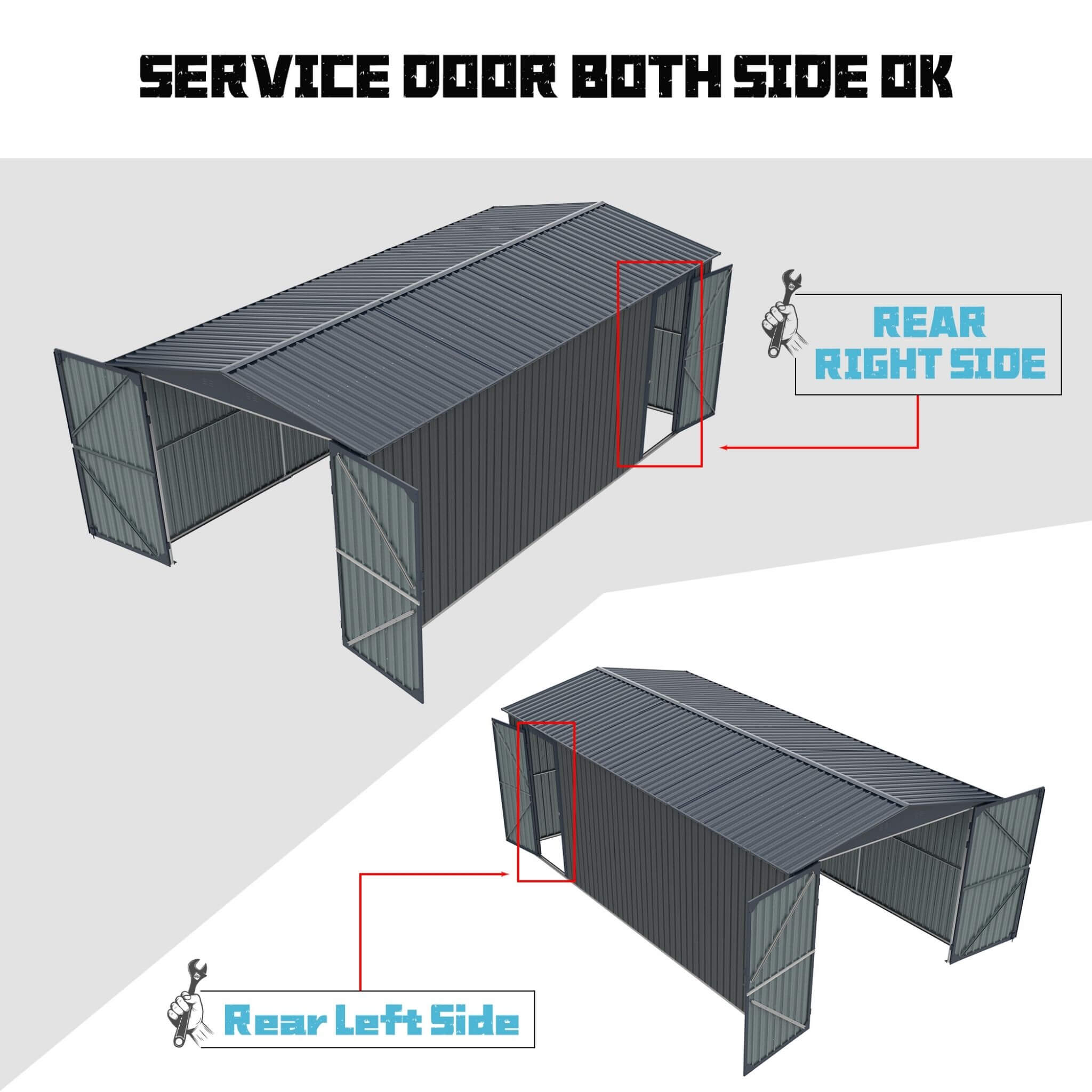 [13X20FT] Alora Extra Large Premium Weather-Resistant Outdoor Multi-Purpose Utility Storage Shed (SAK84920)