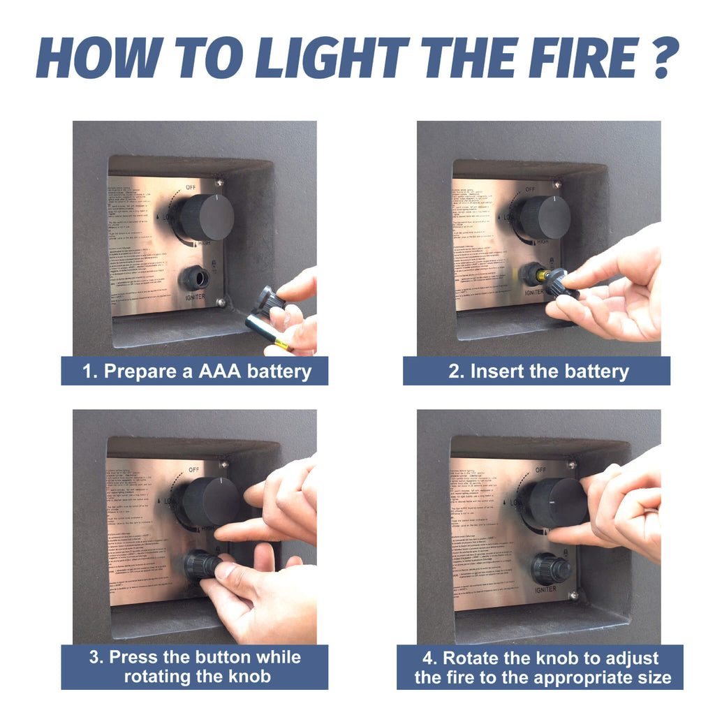 Alora 42-Inch Modern Outdoor Concrete Propane Gas Fire Pit Bowl (SAK51260)