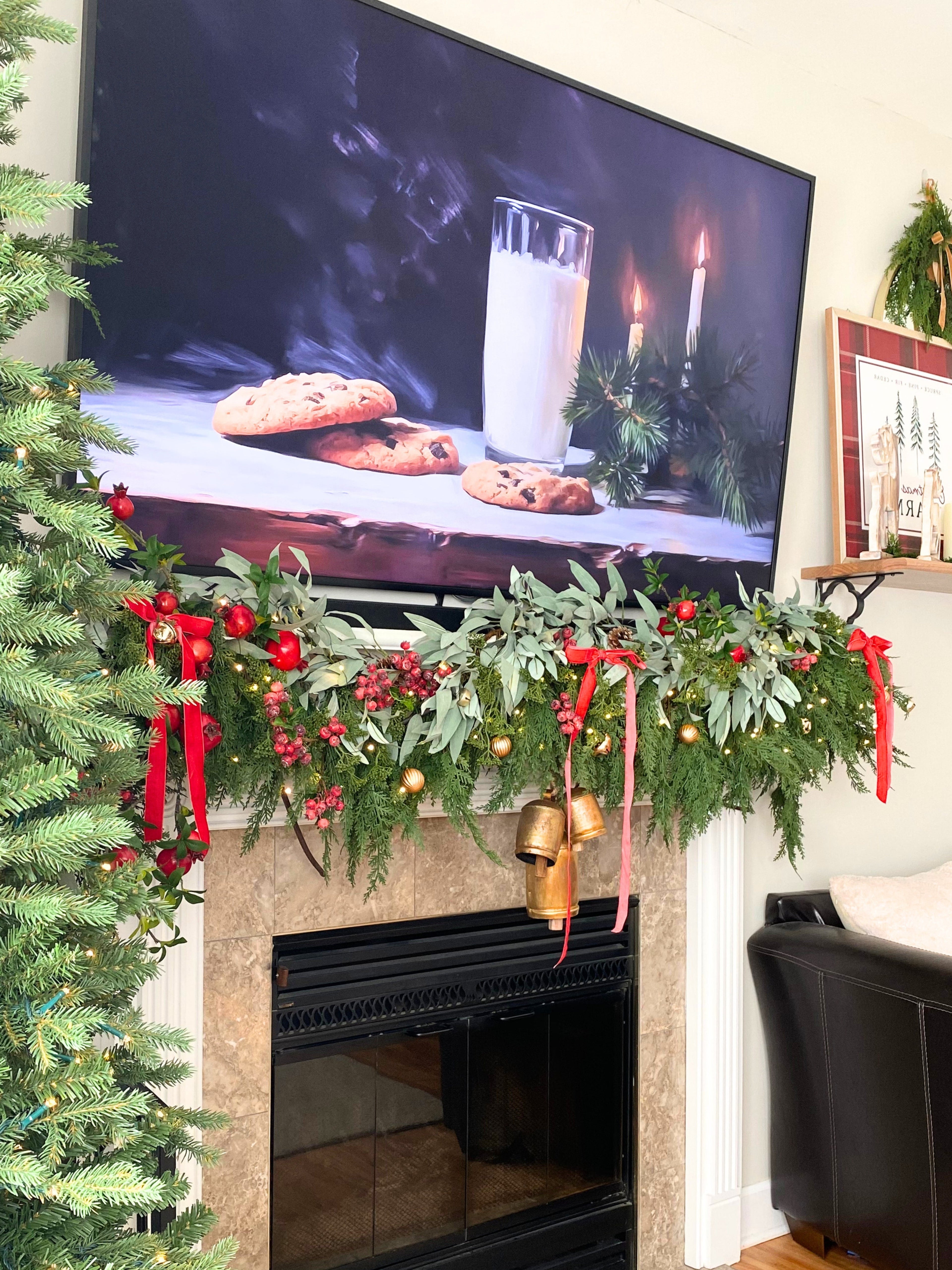 9’ Artificial Real-Touch Cedar and Long Leaf Eucalyptus Garland