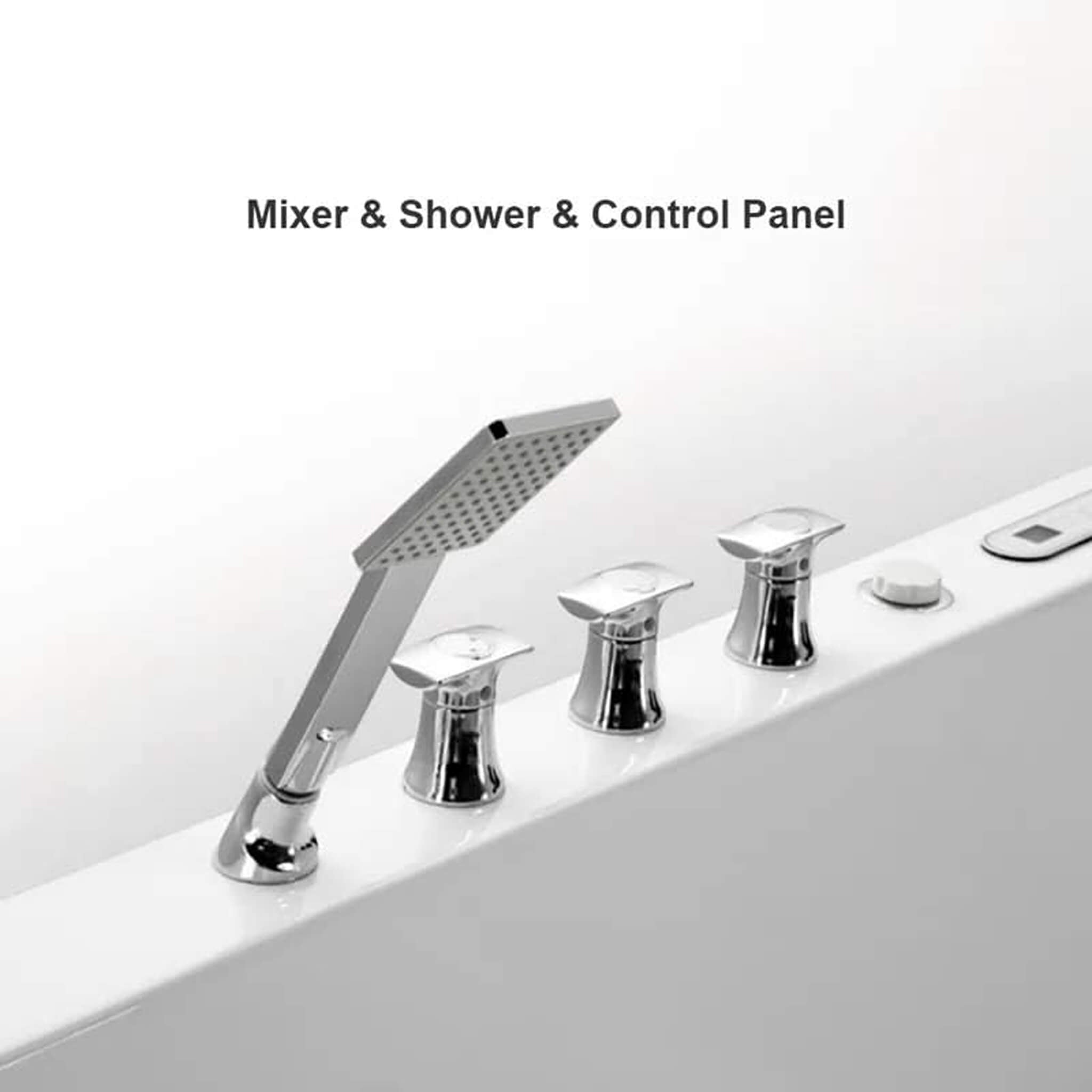 Alora 71-Inch Luxury 2-Person Acrylic Whirlpool Tub With LED Lights Jets And Faucet (SAK91752)