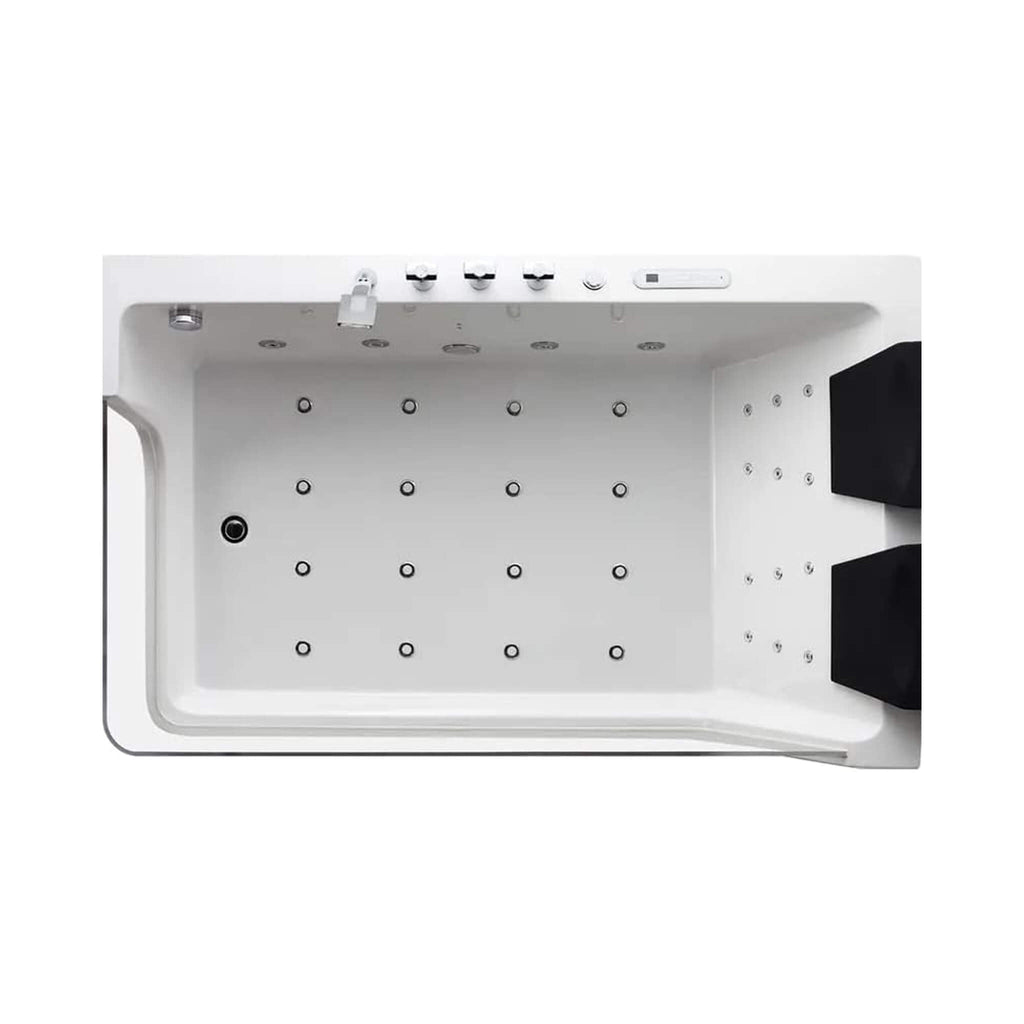 Alora 71-Inch Luxury 2-Person Acrylic Whirlpool Tub With LED Lights Jets And Faucet (SAK91752)