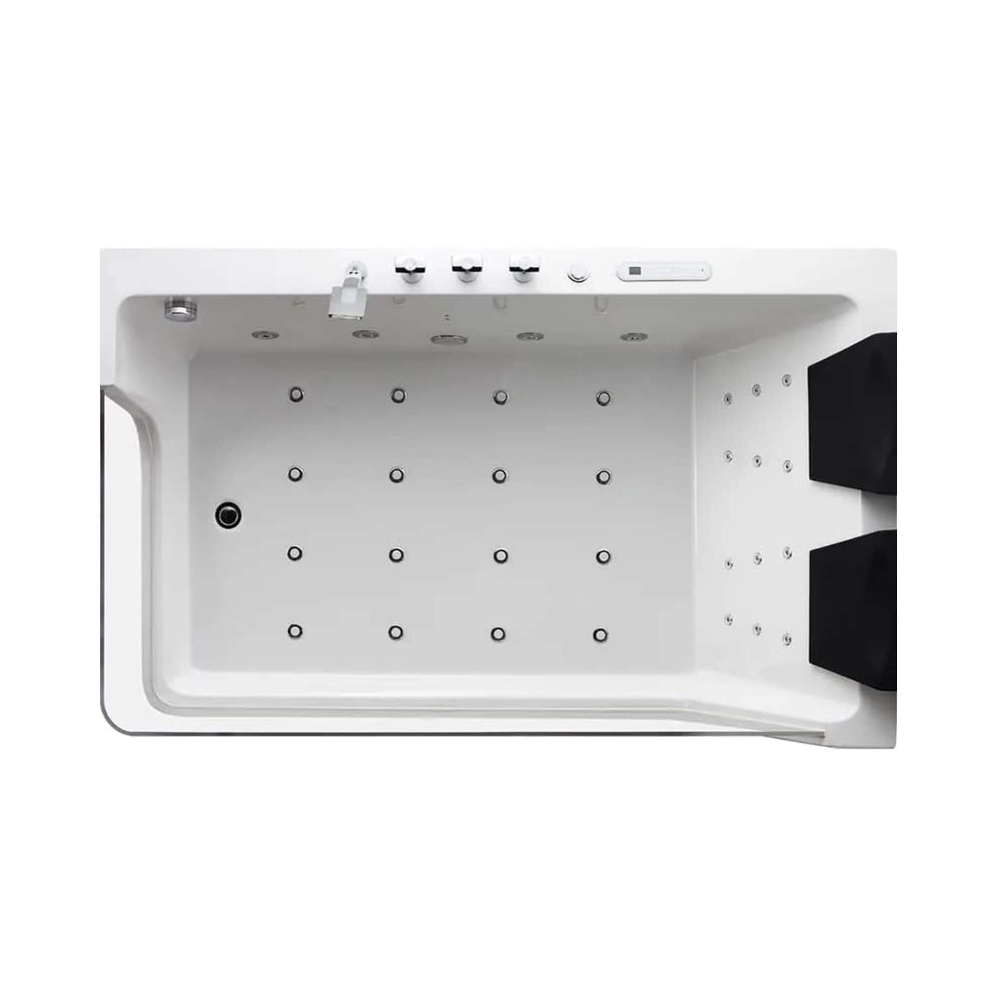 Alora 71-Inch Luxury 2-Person Acrylic Whirlpool Tub With LED Lights Jets And Faucet (SAK91752)