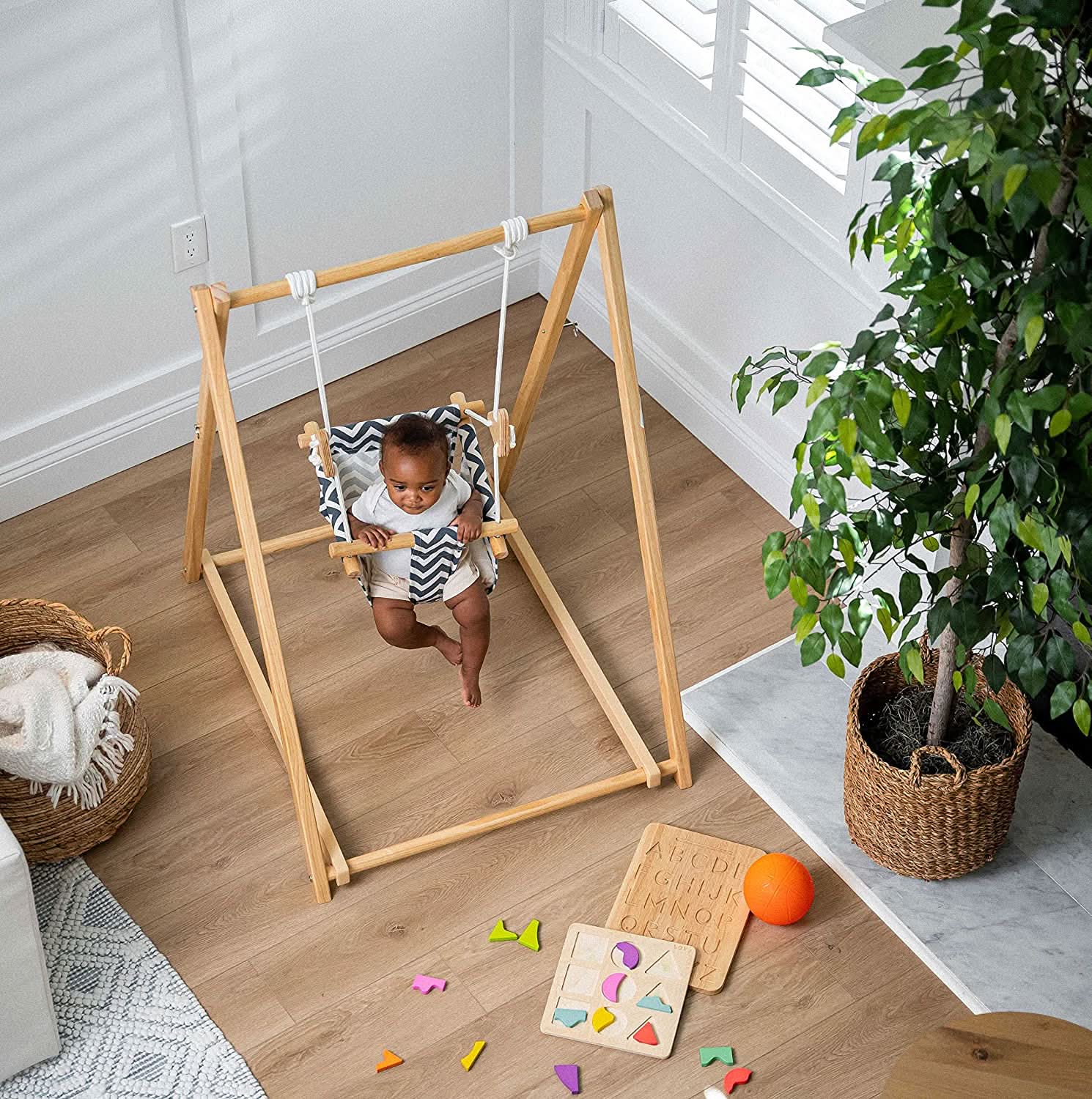 Spruce | Foldable Baby Swing - Blue Wave