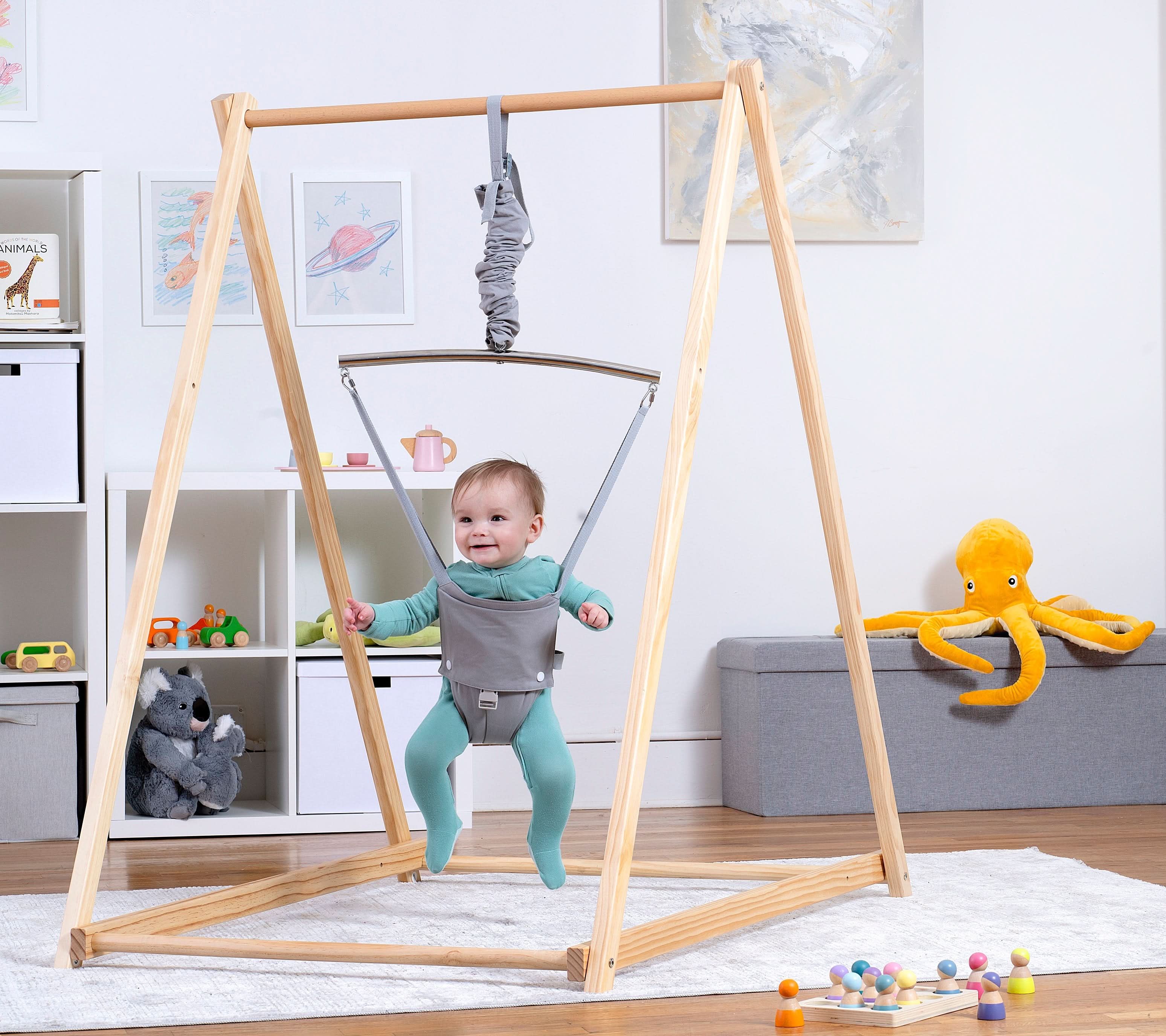 Tulip | Foldable Baby Bouncer - Gray