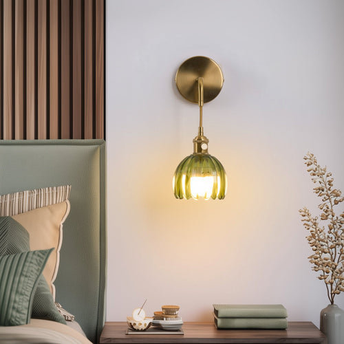 2-Pack Vintage Cordless Glass Wall Lamp with  Rechargeable Light Bulbs