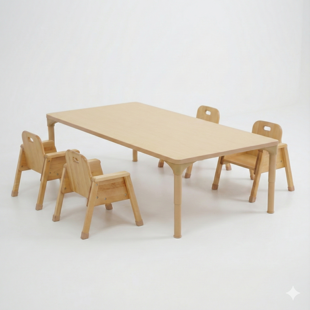 Rectangular Adjustable Kids Classroom Table – 17" to 25" Height | Durable Activity Table for School & Home
