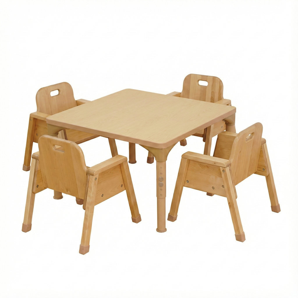 Square Adjustable Kids Table – 13" to 17" Height | Preschool & Toddler Activity Table for Classrooms & Daycares