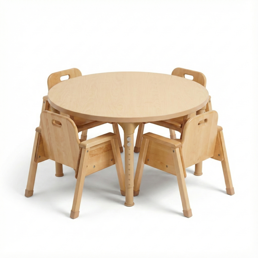 Round Adjustable Kids Table – 36" Diameter, 13" to 17" Height | Toddler & Preschool Activity Table for Classrooms & Daycares