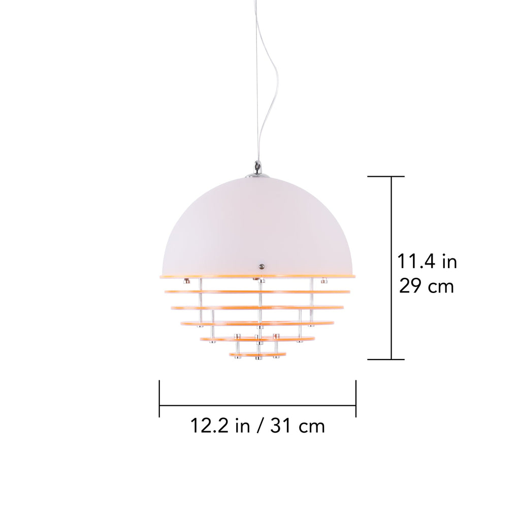 Sunrise Glow Pendant Light, Modern Dome Ceiling Lamp with Layered Metal Design
