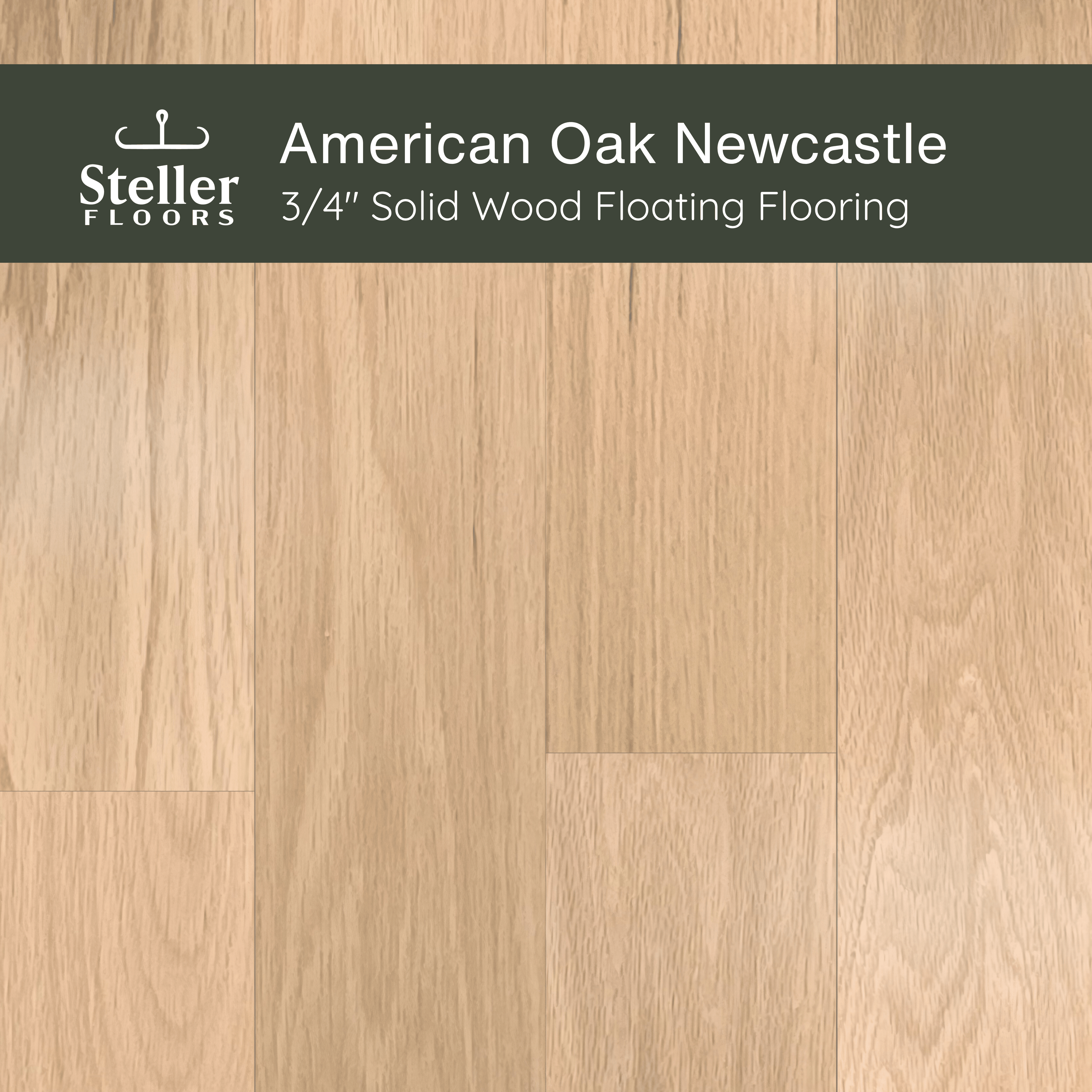 American Oak Newcastle by Steller Floors - 3/4" Solid Wood Floating System & Free Shipping