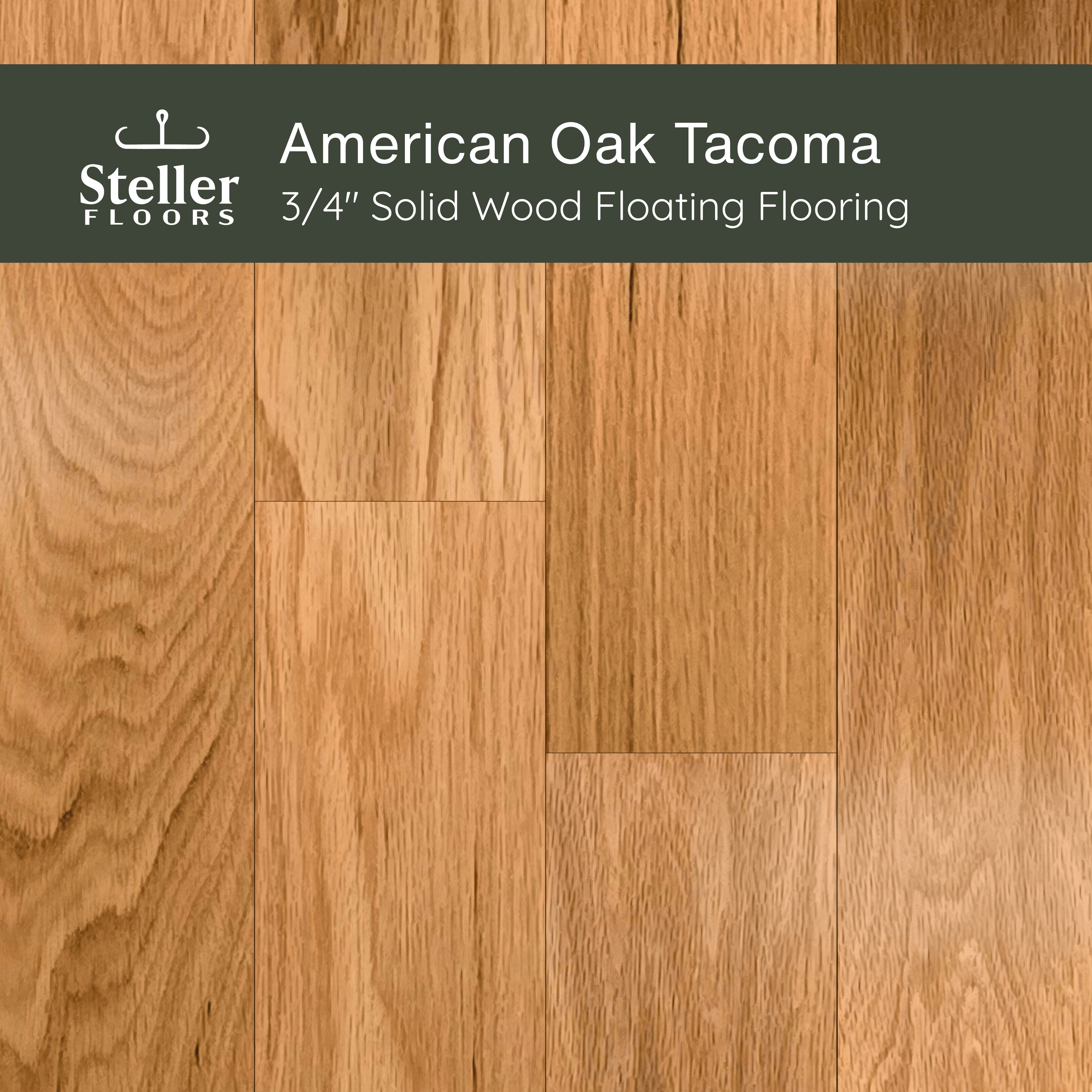 American Oak Tacoma by Steller Floors - 3/4" Solid Wood Floating System & Free Shipping