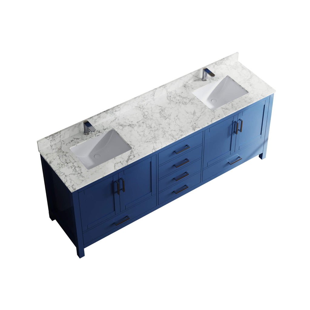 Alora 83-Inch Blue Modern Double Sink Freestanding Bathroom Vanity (SAK19761)