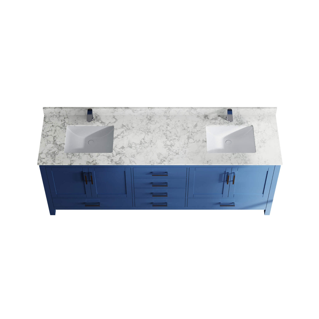 Alora 83-Inch Blue Modern Double Sink Freestanding Bathroom Vanity (SAK19761)
