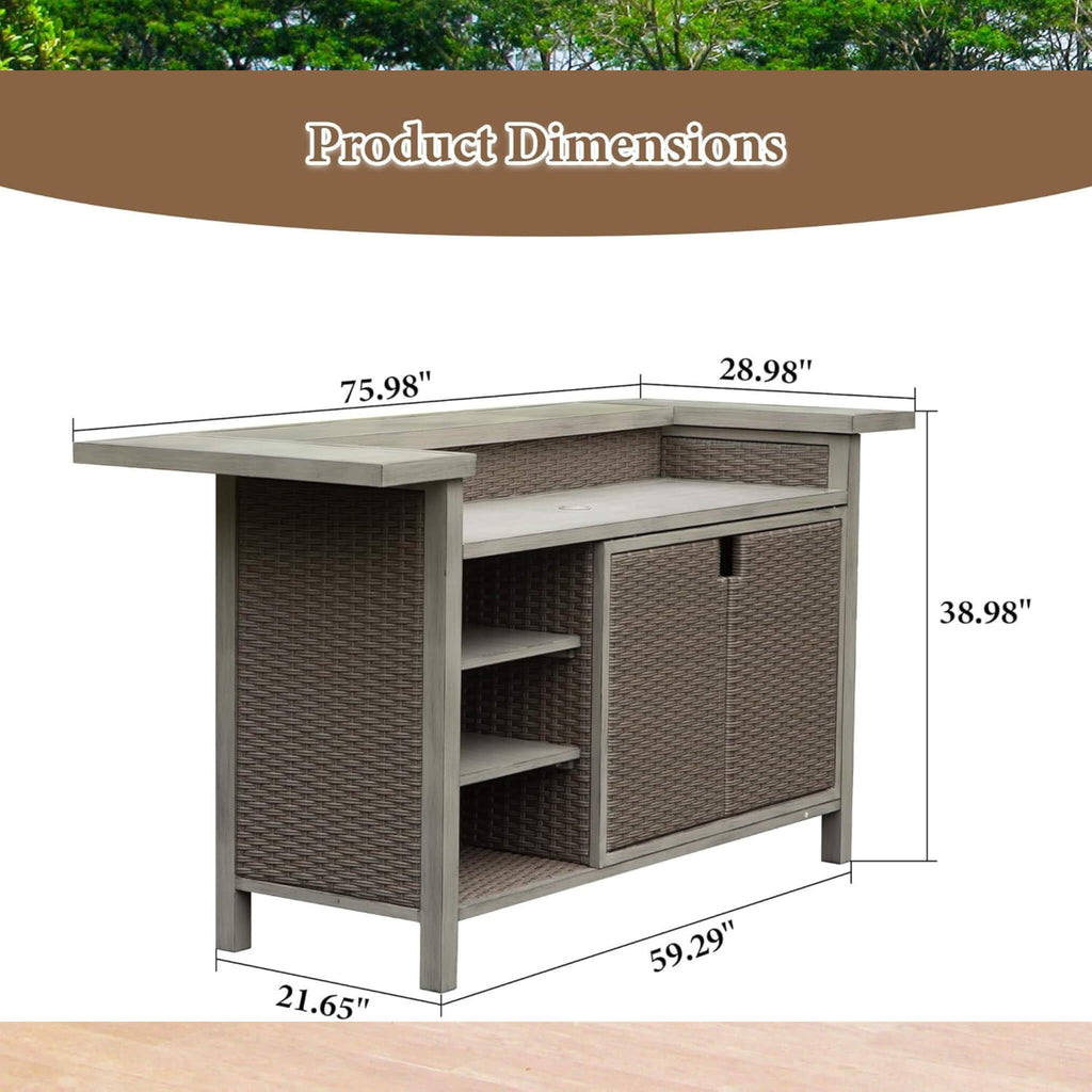 Alora Premium All-Weather Spacious Outdoor Patio Bar Table With Aluminum Frame (SAK51876)