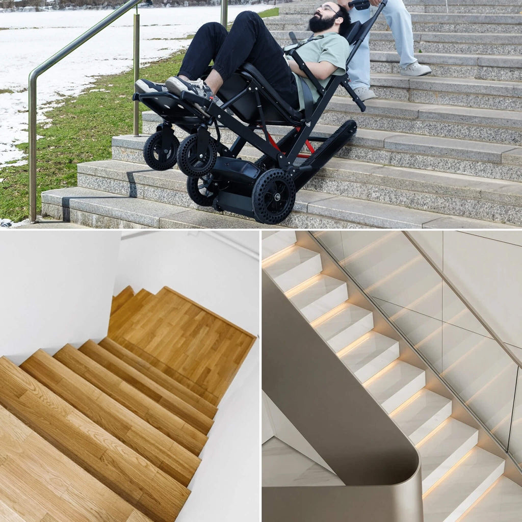 Heavy-Duty Electric Foldable Stair Climbing Wheelchair, 450LBS [FDA Approved (SAK92801)