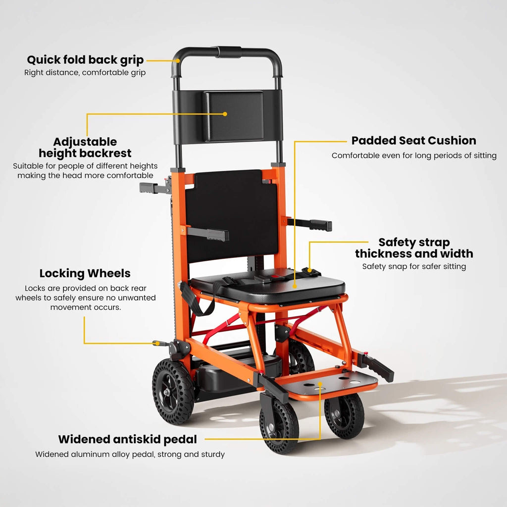 Heavy-Duty Motorized Stair Climbing Wheelchair, 440LBS [FDA Approved] (SAK47103)