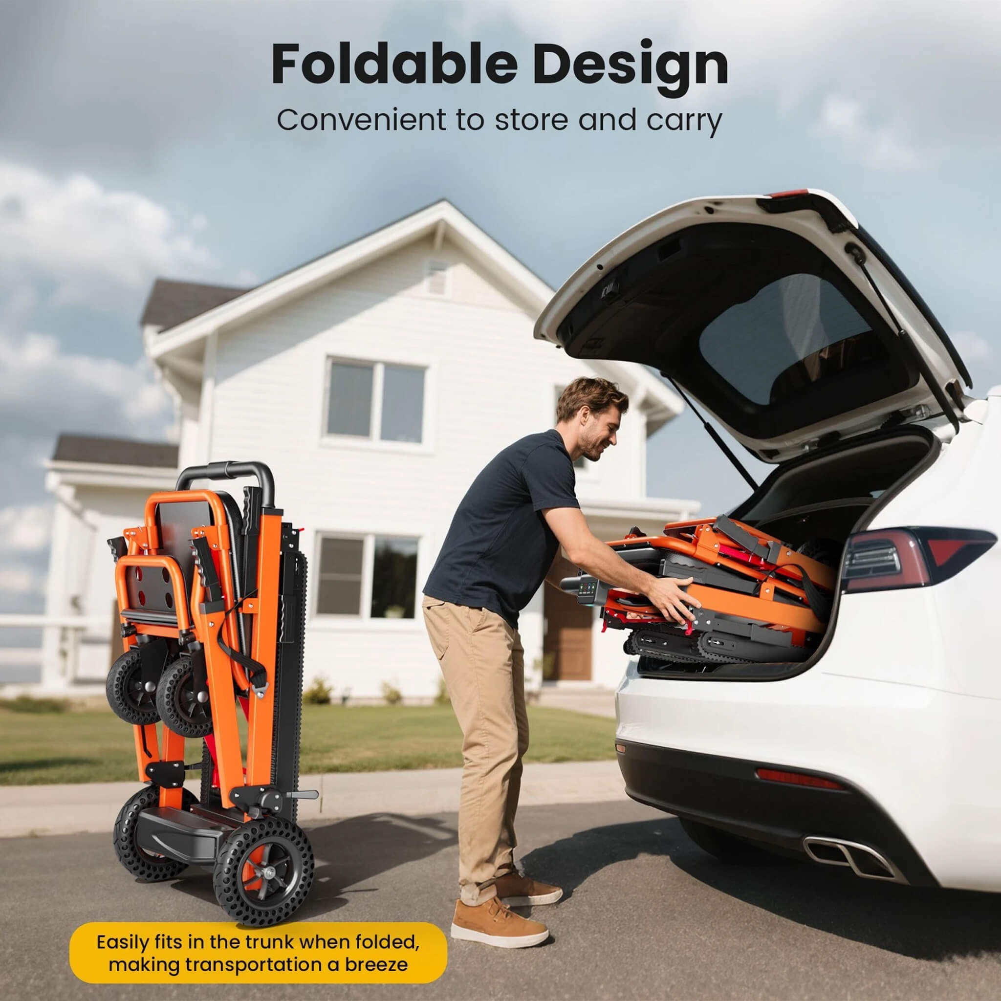 Heavy-Duty Motorized Stair Climbing Wheelchair, 440LBS [FDA Approved] (SAK47103)