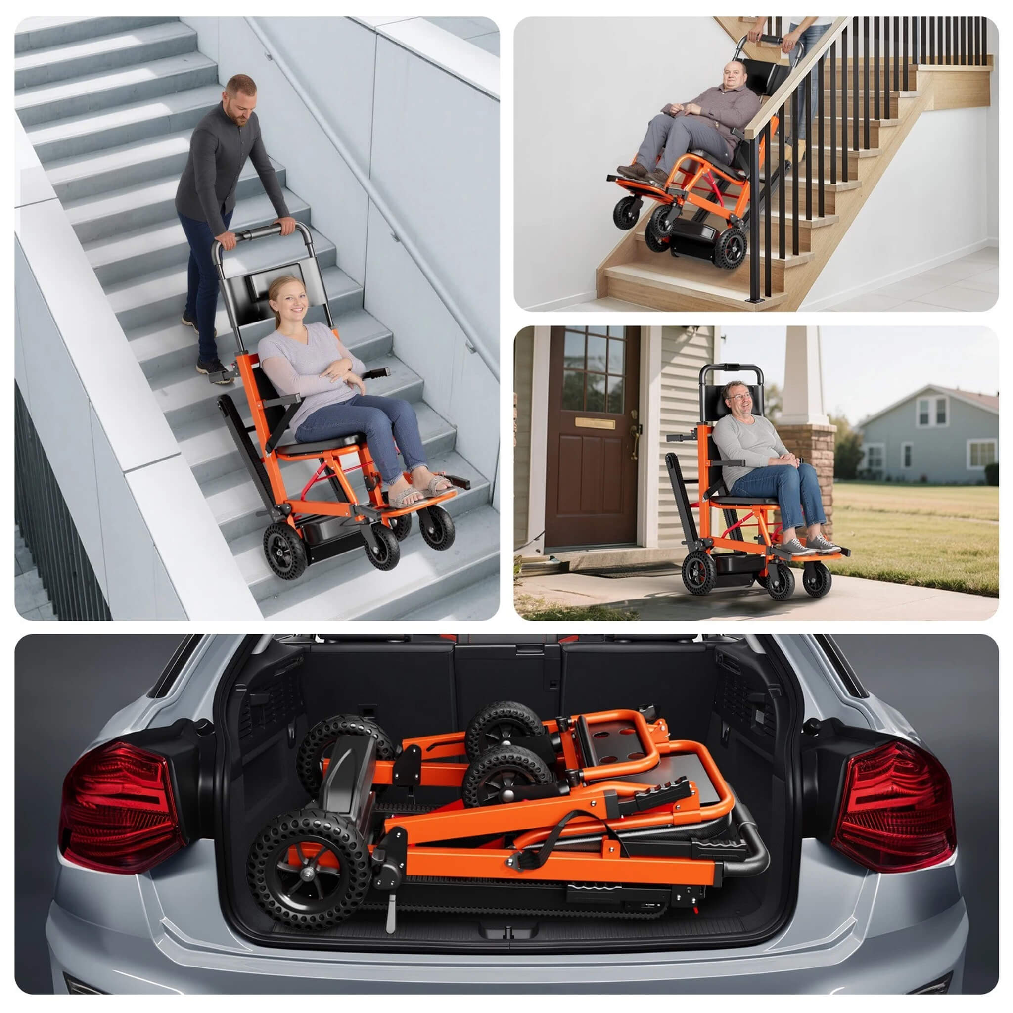 Heavy-Duty Motorized Stair Climbing Wheelchair, 440LBS [FDA Approved] (SAK47103)