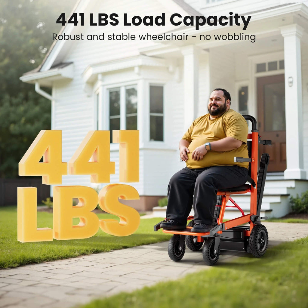 Heavy-Duty Motorized Stair Climbing Wheelchair, 440LBS [FDA Approved] (SAK47103)