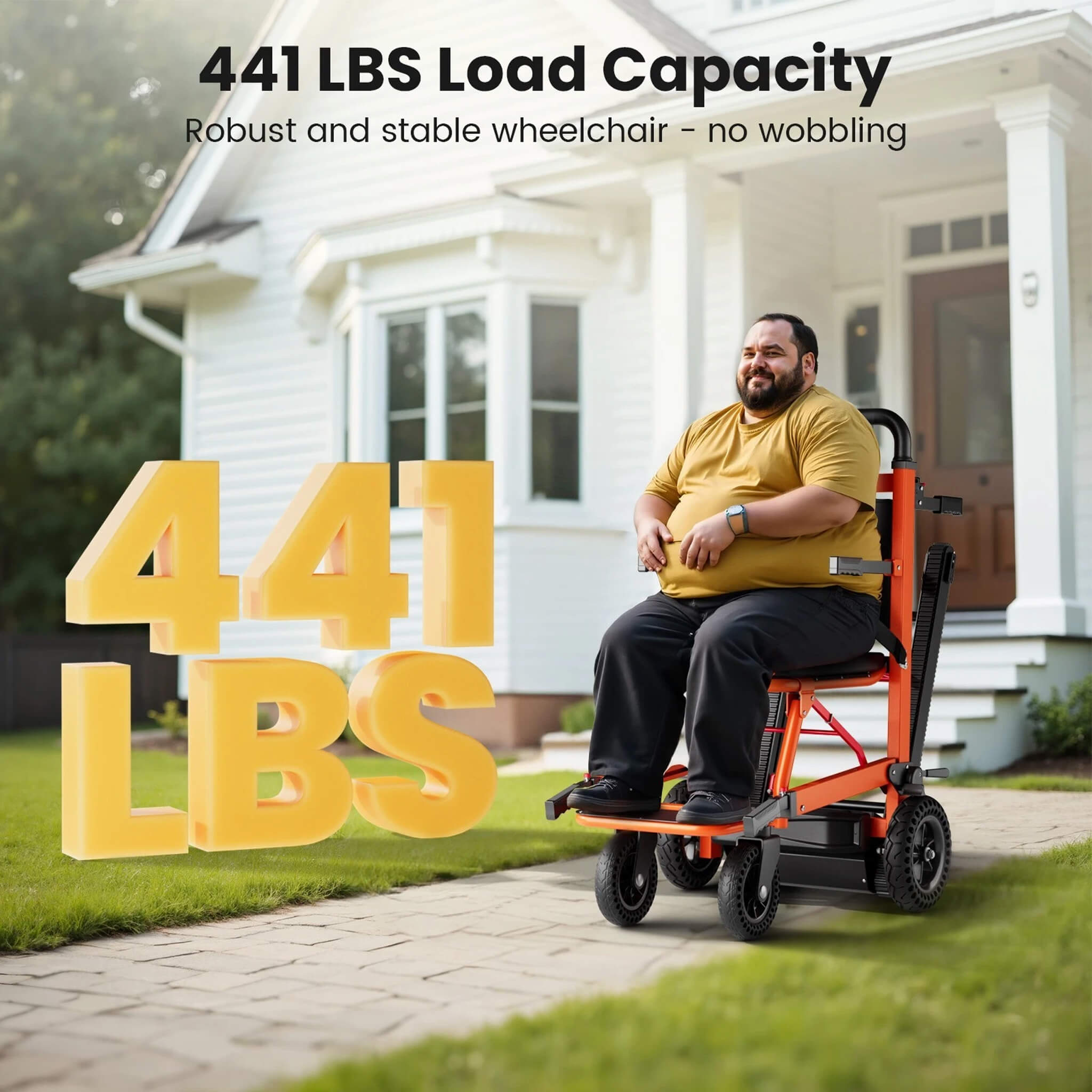 Heavy-Duty Motorized Stair Climbing Wheelchair, 440LBS [FDA Approved] (SAK47103)