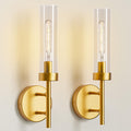 Gold Hardwired Wall Sconces Set of 2, Modern Bathroom Vanity Sconces Wall Lighting