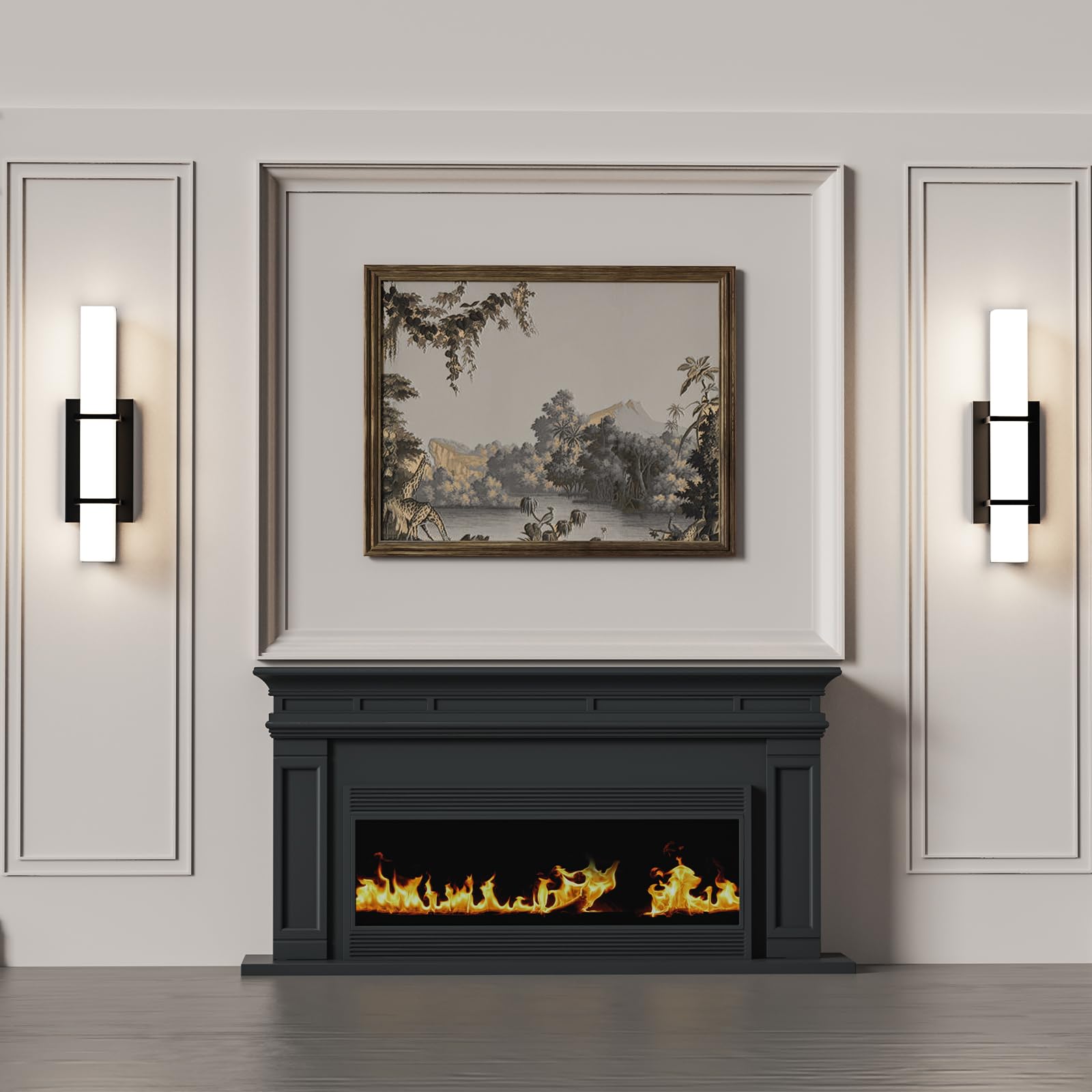 Set of 2 Modern 17.6 Inch Wall Sconces, 3 Color Temperatures for Indoor & Outdoors